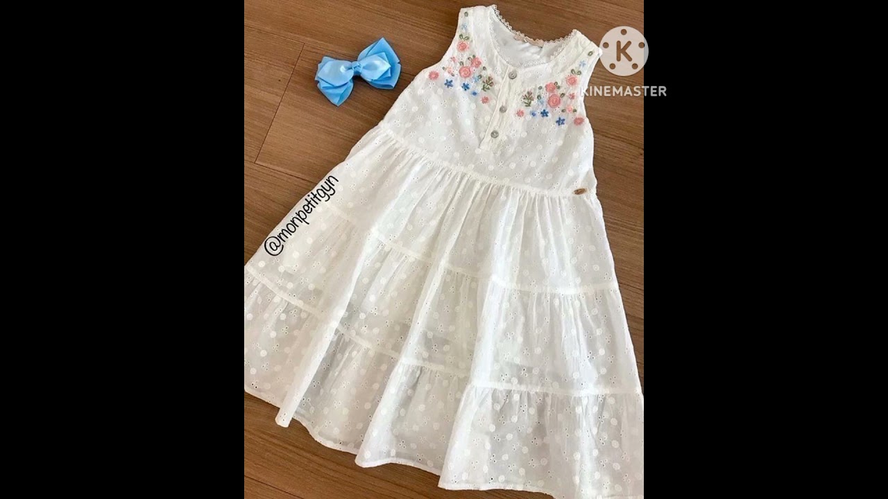 Beautiful white colour frock designs for summer# girls frock designs || Latest dress designs....