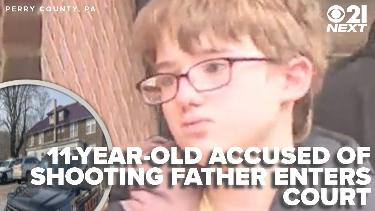 Child, 11, accused of killing father arrives at PA court hearing in handcuffs