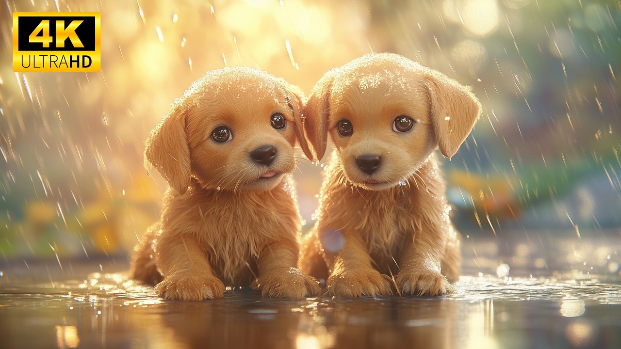 Расслабляющая музыка с очаровательными детенышами животных | 🌧️Умиротворяющие моменты дождя