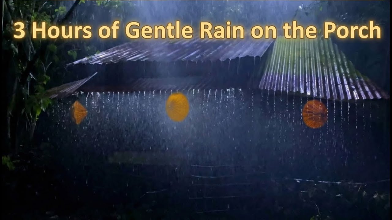 3 Hours of Gentle Rain on the Porch – Forest & Backyard Ambience for Relaxation