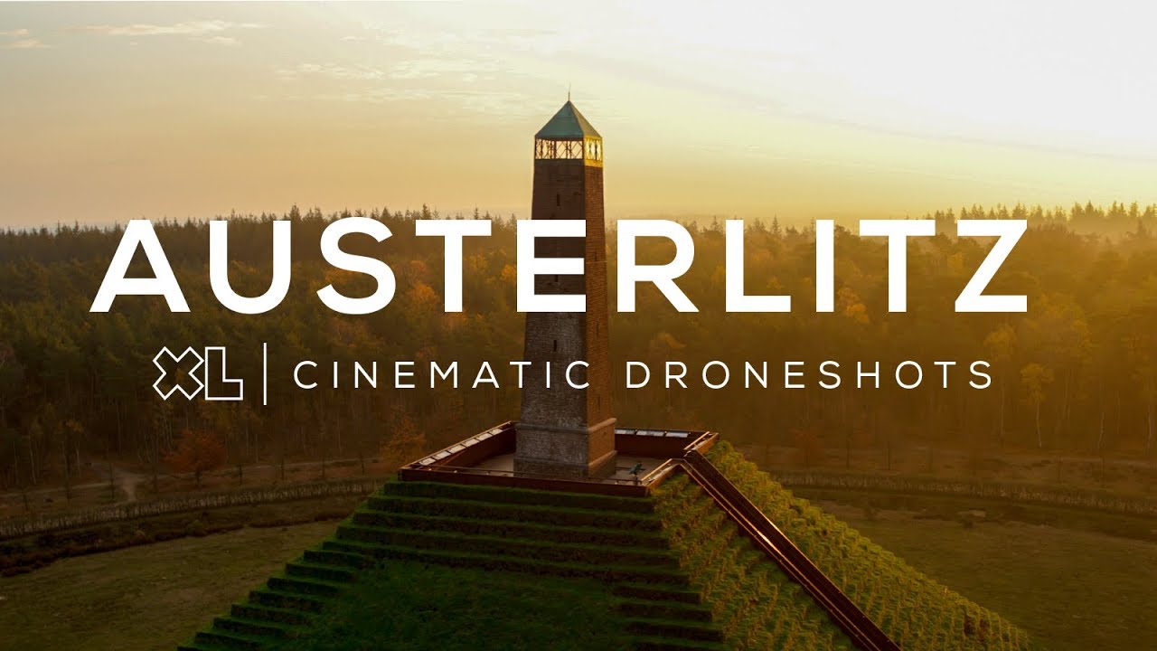 Korte vlucht boven de pyramide van Austerlitz | 4K Drone video