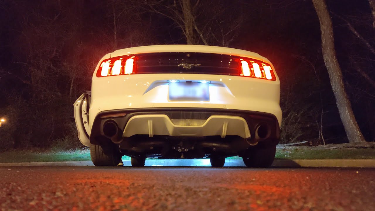 Mustang EcoBoost stock exhaust, and MBRP Race w/ 3in downpipe sound comparison