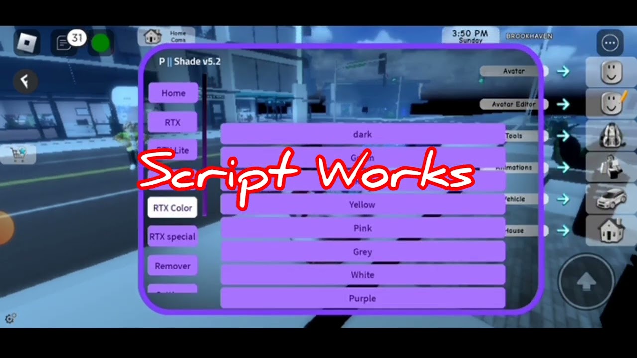 playing at Brookhaven using RTX GUI V4.2 SCRIPT
