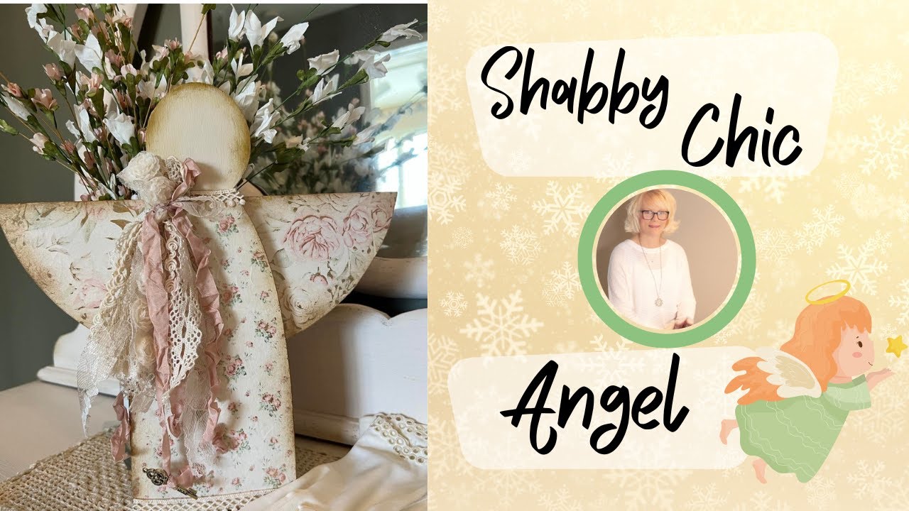 DIY Shabby Chic Wooden Christmas Angel simple and easy. @yesterdaystomorrows