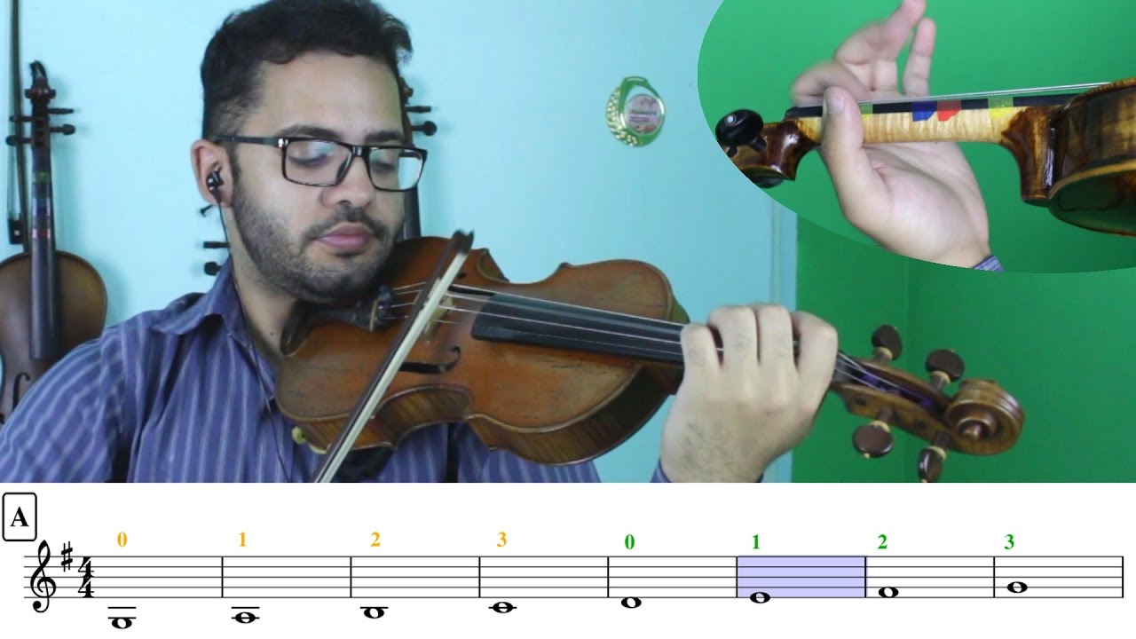 ESCALA DE SOL MAIOR | 1 OITAVA | FORMA DE CORDA SOLTA | Aulas de Violino Online | INICIANTE 1 #22