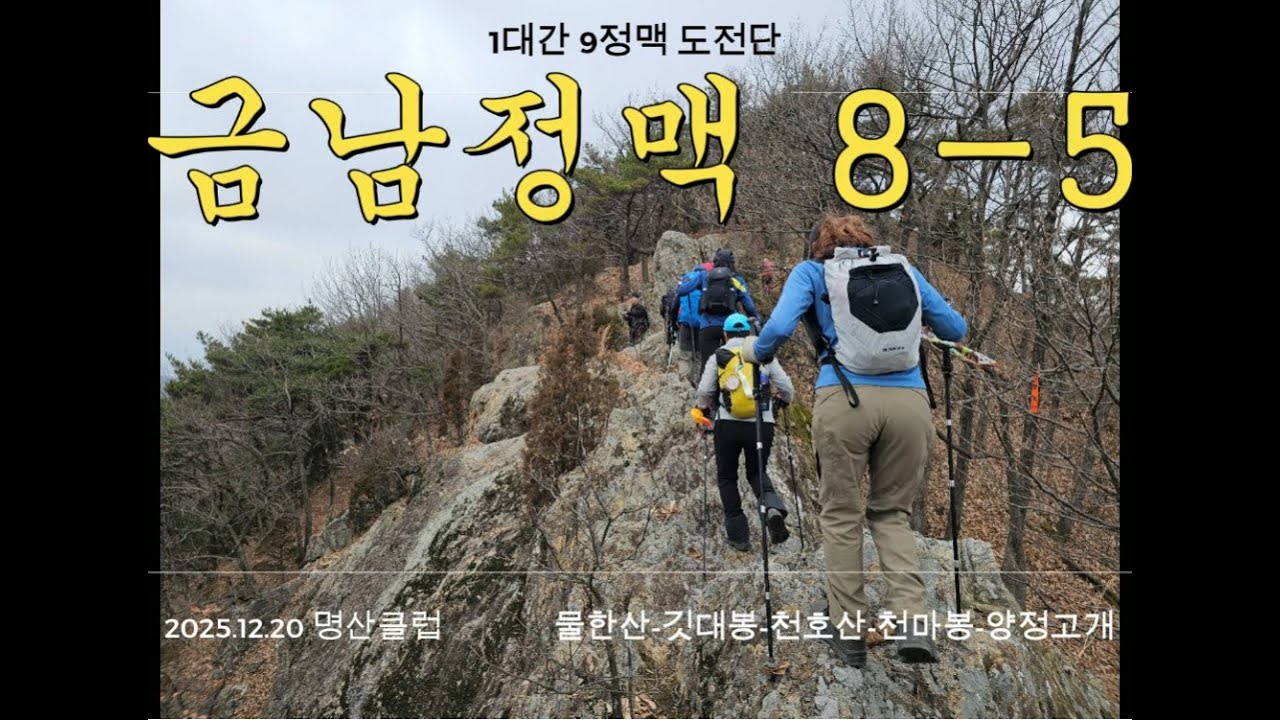 금남정맥 8-5구간(물한이재-물한산-깃대봉-천호산-천마봉-양정고개) 약 19.5km /6시간 10분 소요