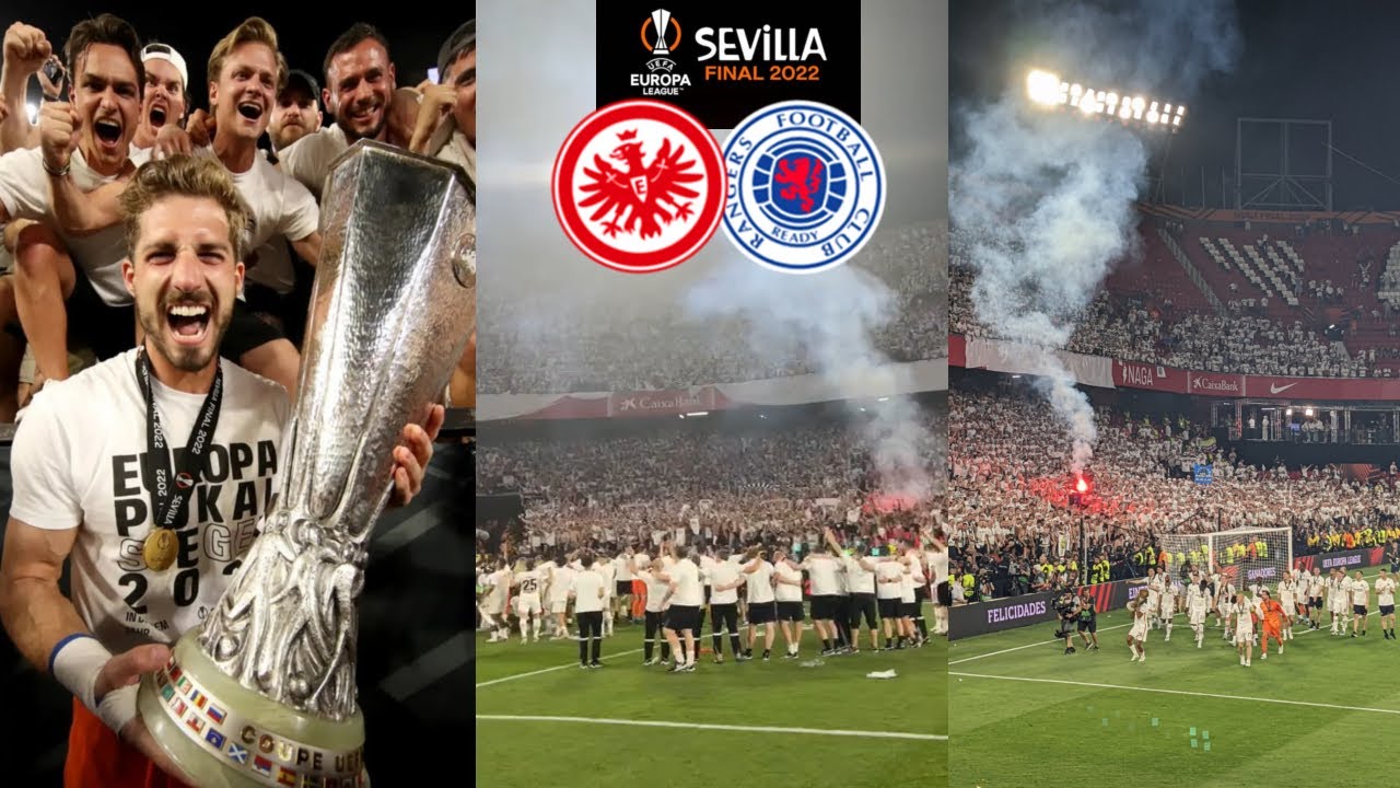 Frankfurt Players And Fans Celebrating After Winning The Europa League Final Against Rangers