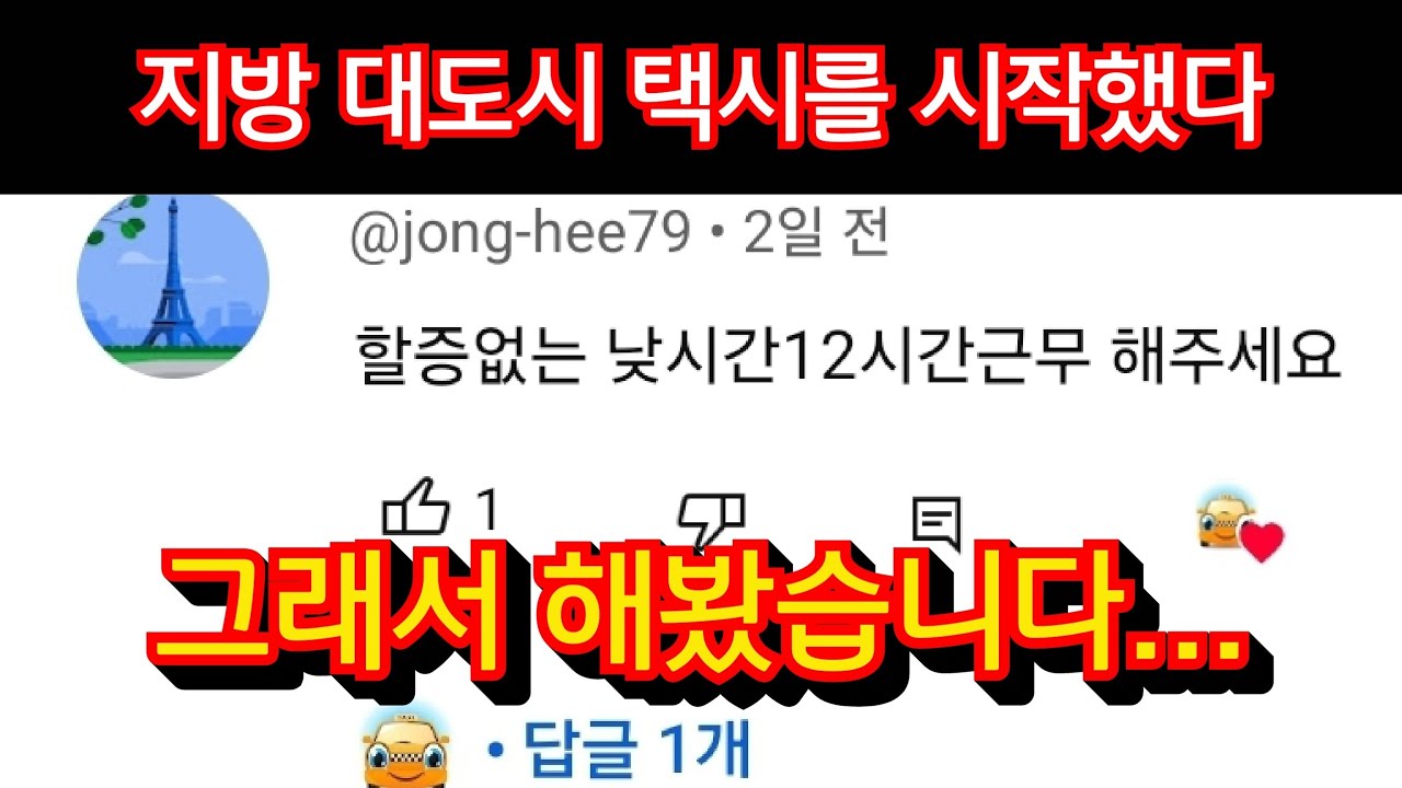 초보 택시 기사의 평일 낮 12시간 근무 결과는?...이건 나도 궁금하다...