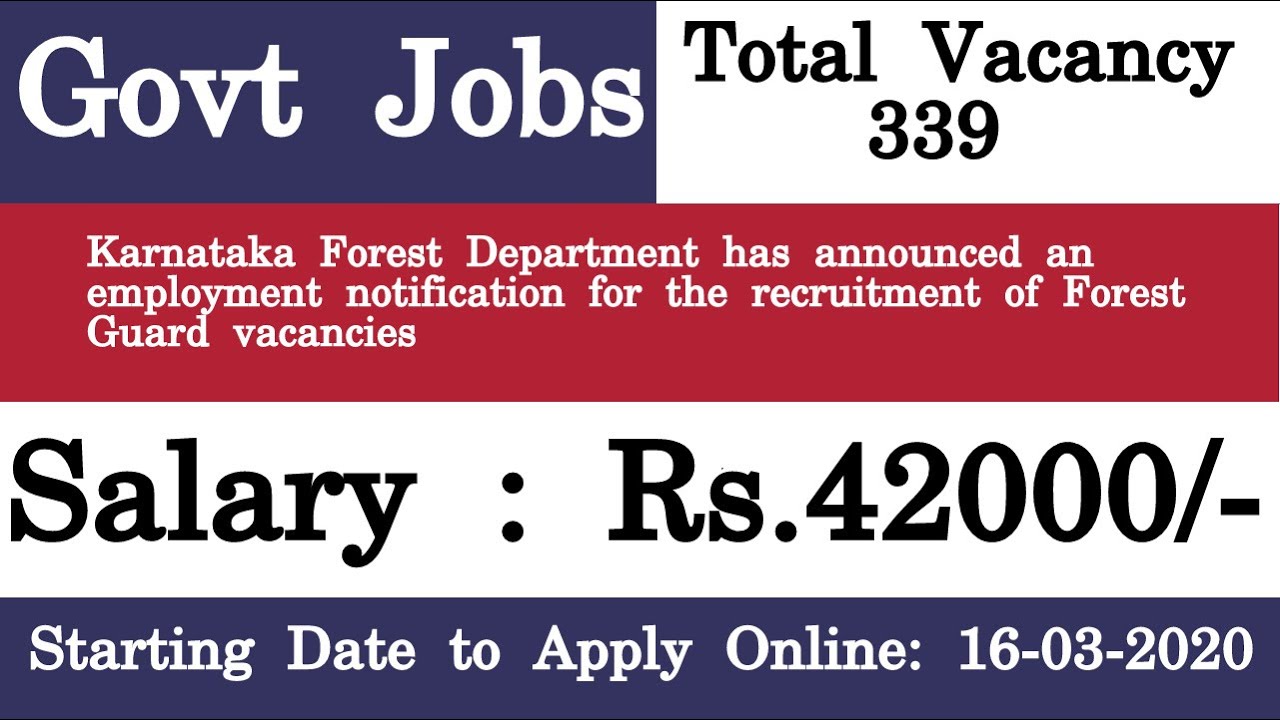 Karnataka Forest Department 2021 Forest Guard Selection List Released