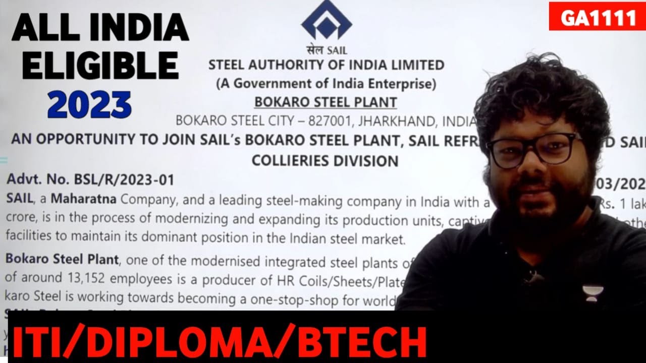 SAIL Junior Engineers 2023 | Big Update | ITI Diploma BTech | Official Vacancy By Praveen Sir #sail