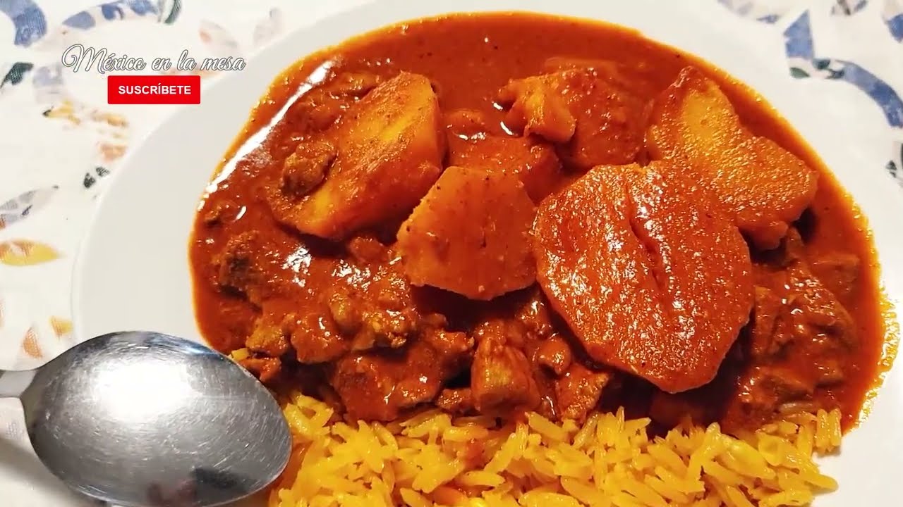 Carne De Puerco Con Papas En Chile Colorado Receta Sencilla Pero Muy Rica ❤️