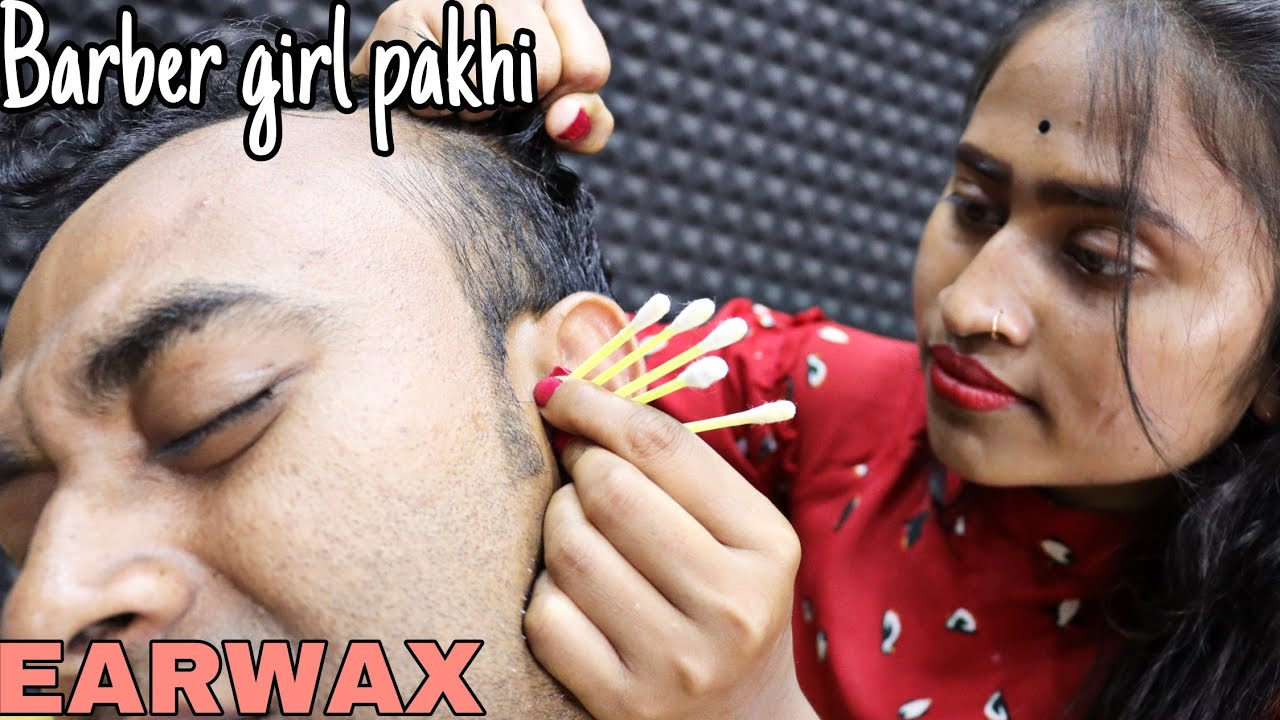 Ear Cleaning by Barber Girl Pakhi | Head & Ear Massage with Oil | Amazing Neck Cracking | ASMR