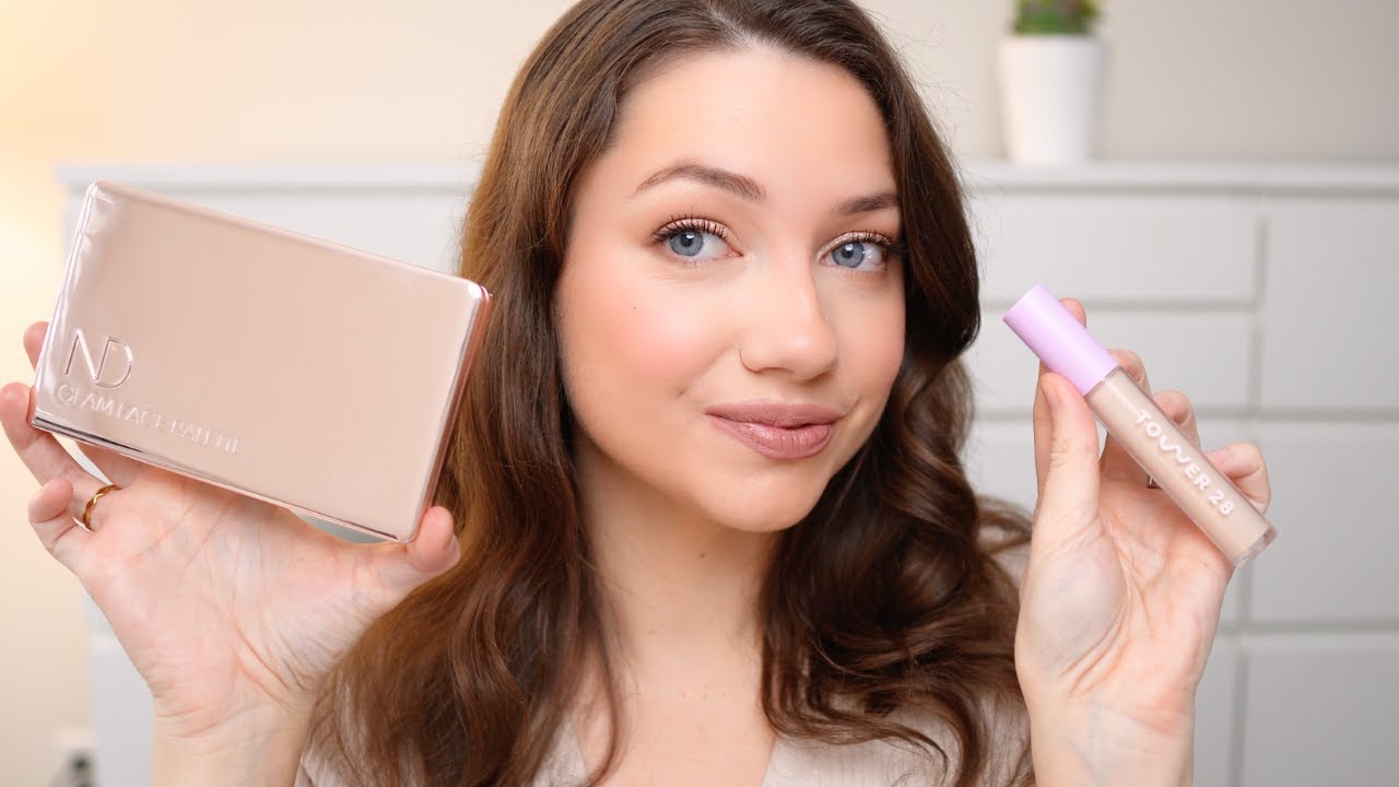 Get ready with me using Natasha Denona Glam Face Palette & Tower 28 Swipe Serum Concealer