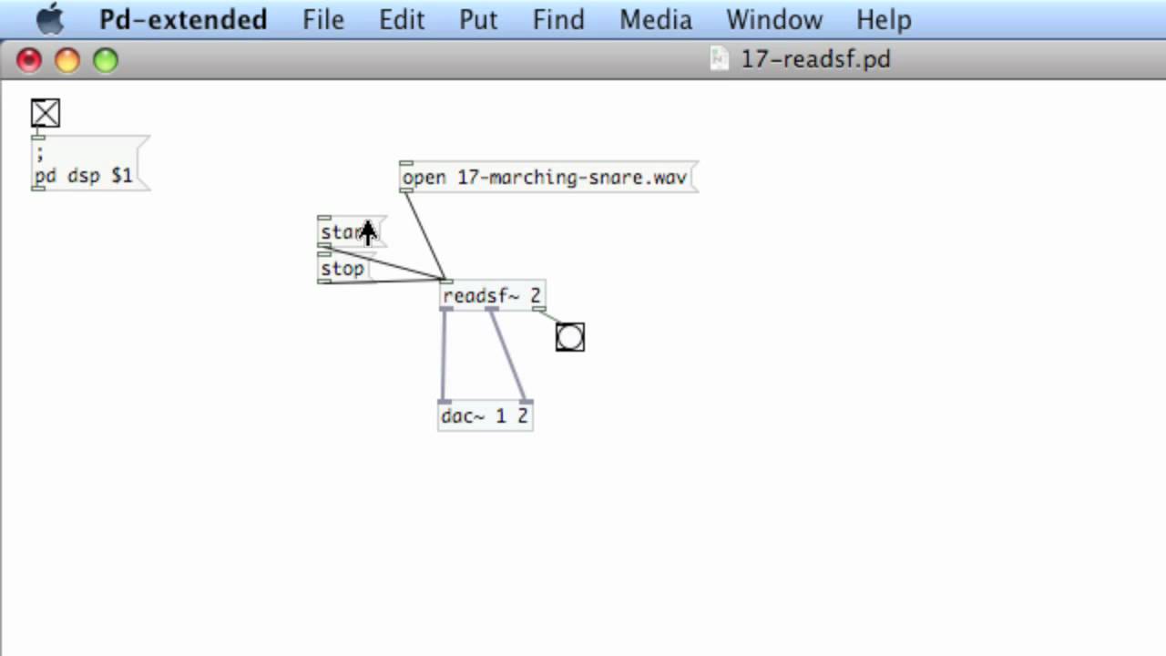PURE DATA: 17 Beginning Audio with [readsf~]