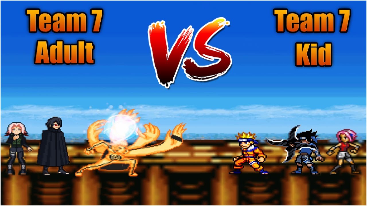 Team 7 (Adult) VS Team 7 (Kid) - Bleach Vs Naruto 3.3 (Modded)