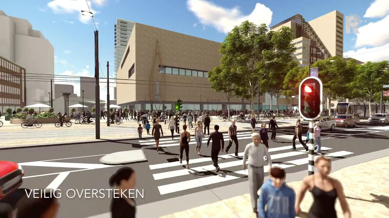 Animatie van nieuwe Coolsingel ontworpen door West 8 Urban Design