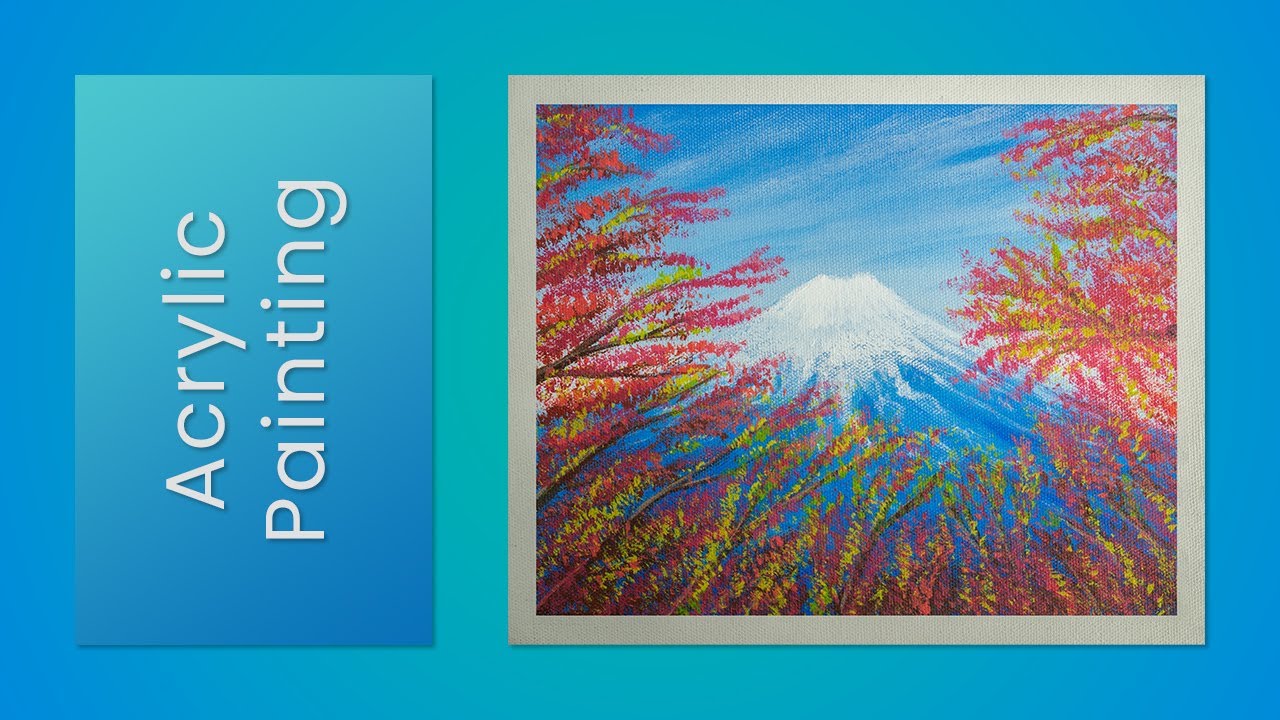 Sakura Branch in Front of Mount Fuji | Japanese Landscape Painting