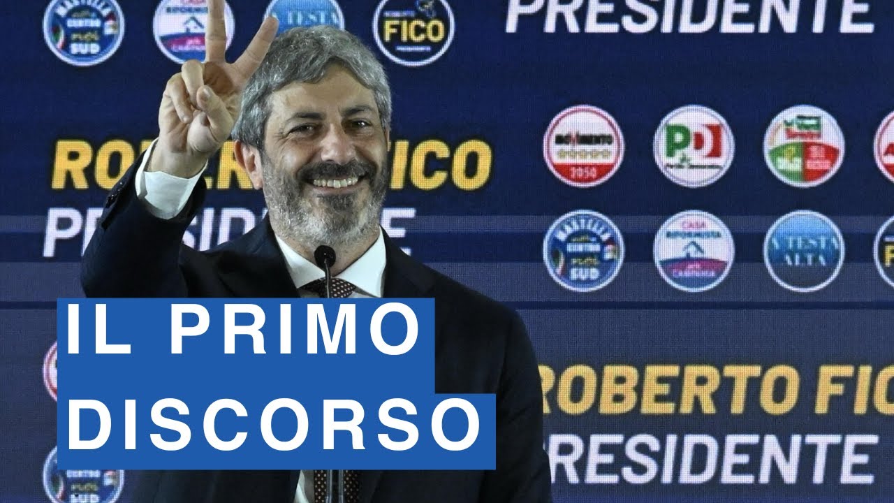 Il primo discorso di Roberto Fico da nuovo presidente della Regione Campania