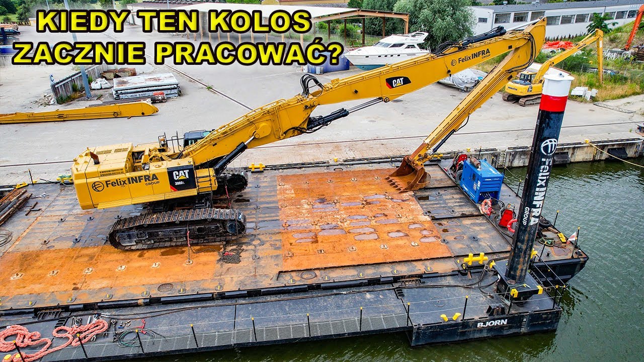 Kiedy ten kolos zacznie pracę? Dodatkowo jak wygląda cumowanie barki i początek pracy koparki.