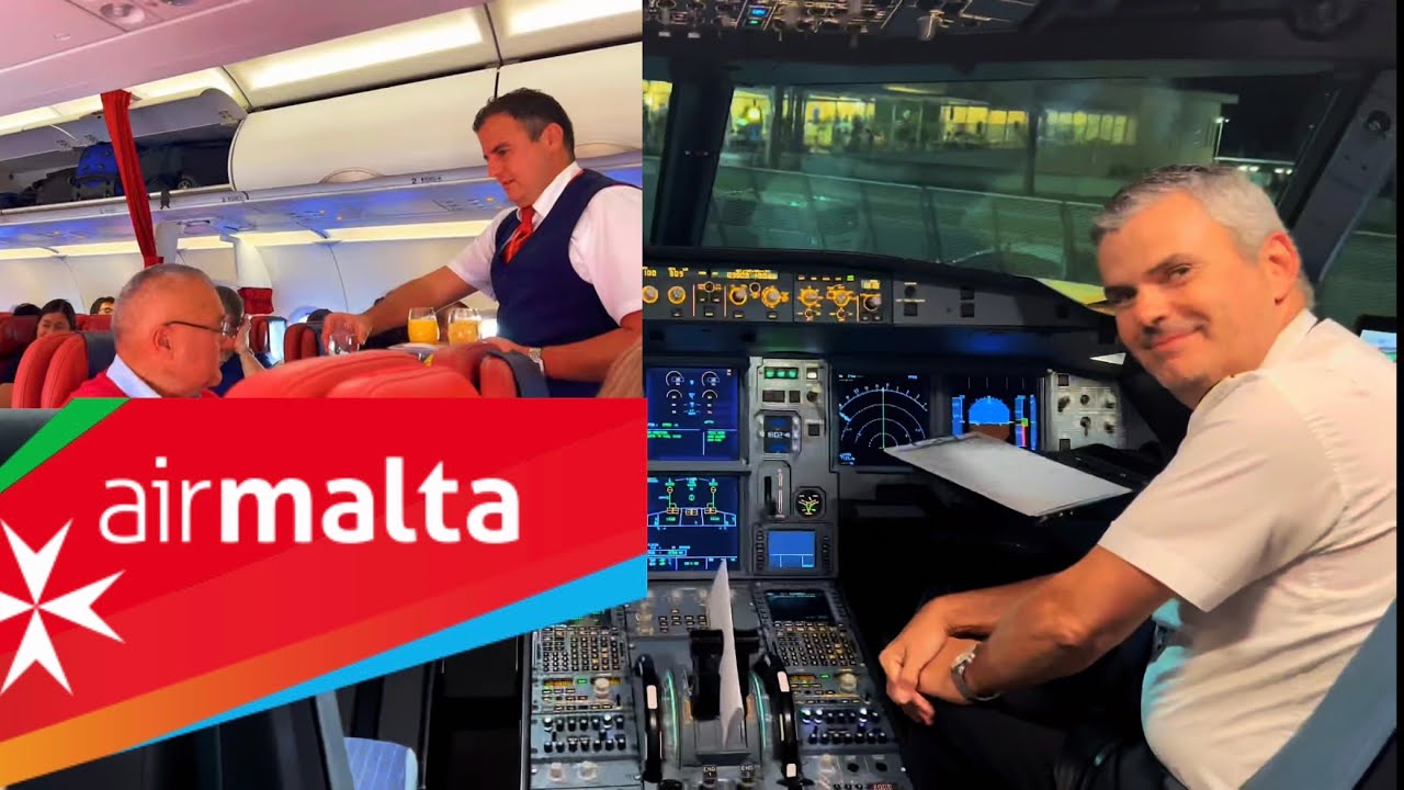 Air Malta / Business Class / From Zurich to Malta 🇲🇹 Cockpit / Airplane [4K] Europe