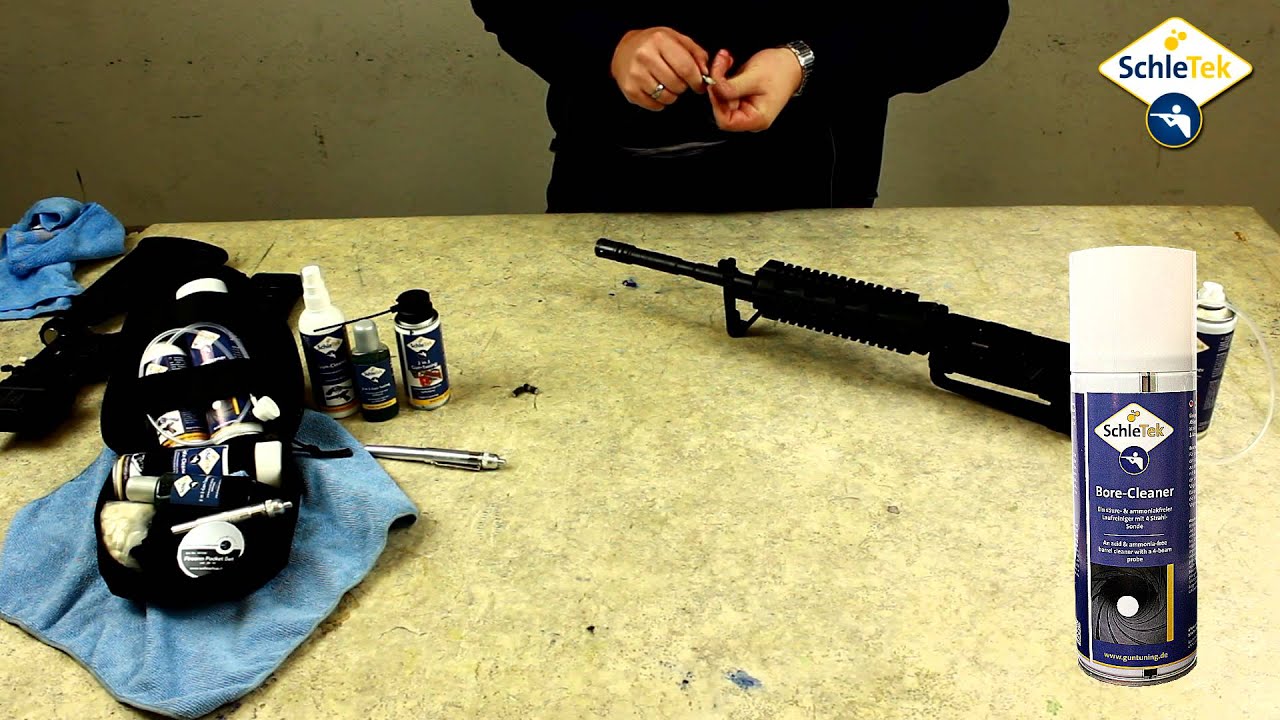 Lauf reinigen bei einem Gewehr (Schmeisser AR15) mit dem SchleTek Bore-Cleaner (Laufreiniger)