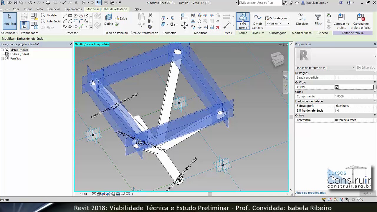REVIT Viabilidade Aula 7.4: Treliça paramétrica