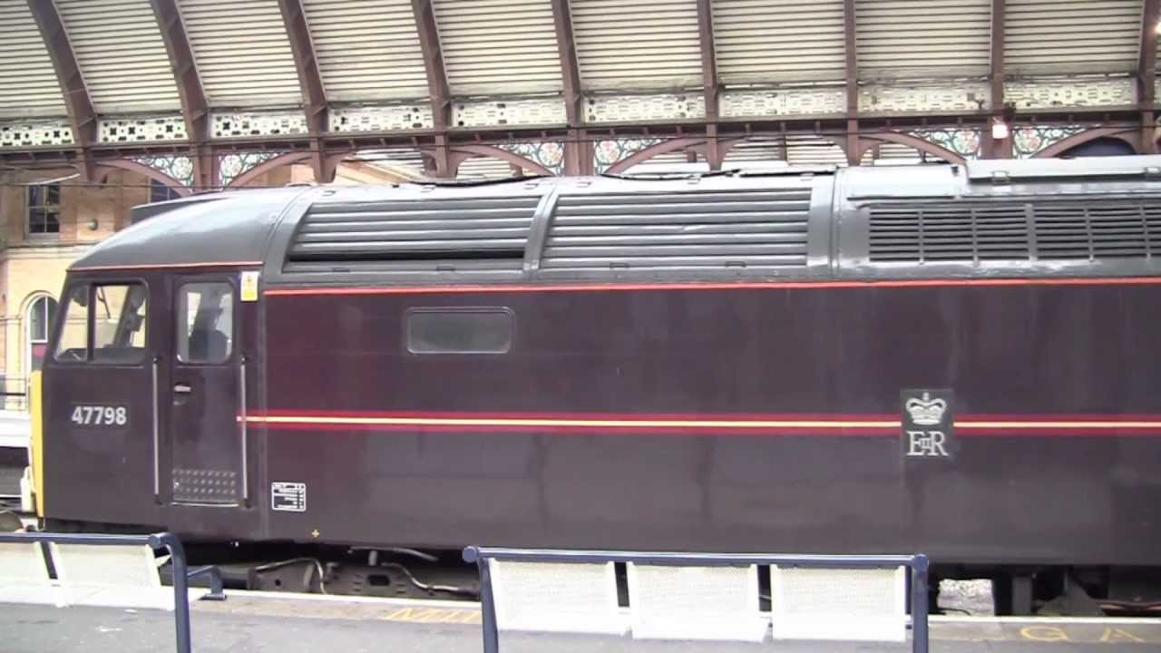 Yorkshire Coast Express at York Railway Station, UK: 46115, 47798 & 47760 - 14th July, 2012 (HD)