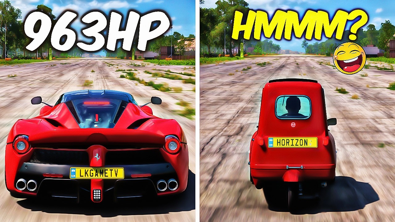 963-сильный LaFerrari против 292-сильного Peel P50 — дрэг-рейсинг