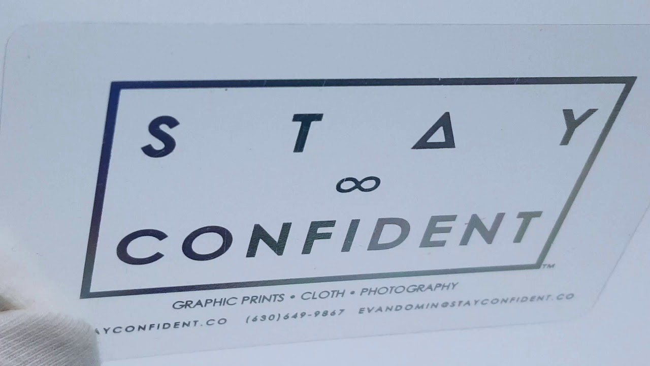 Clear Frosted Plastic Card with Holographic Foil Stamp