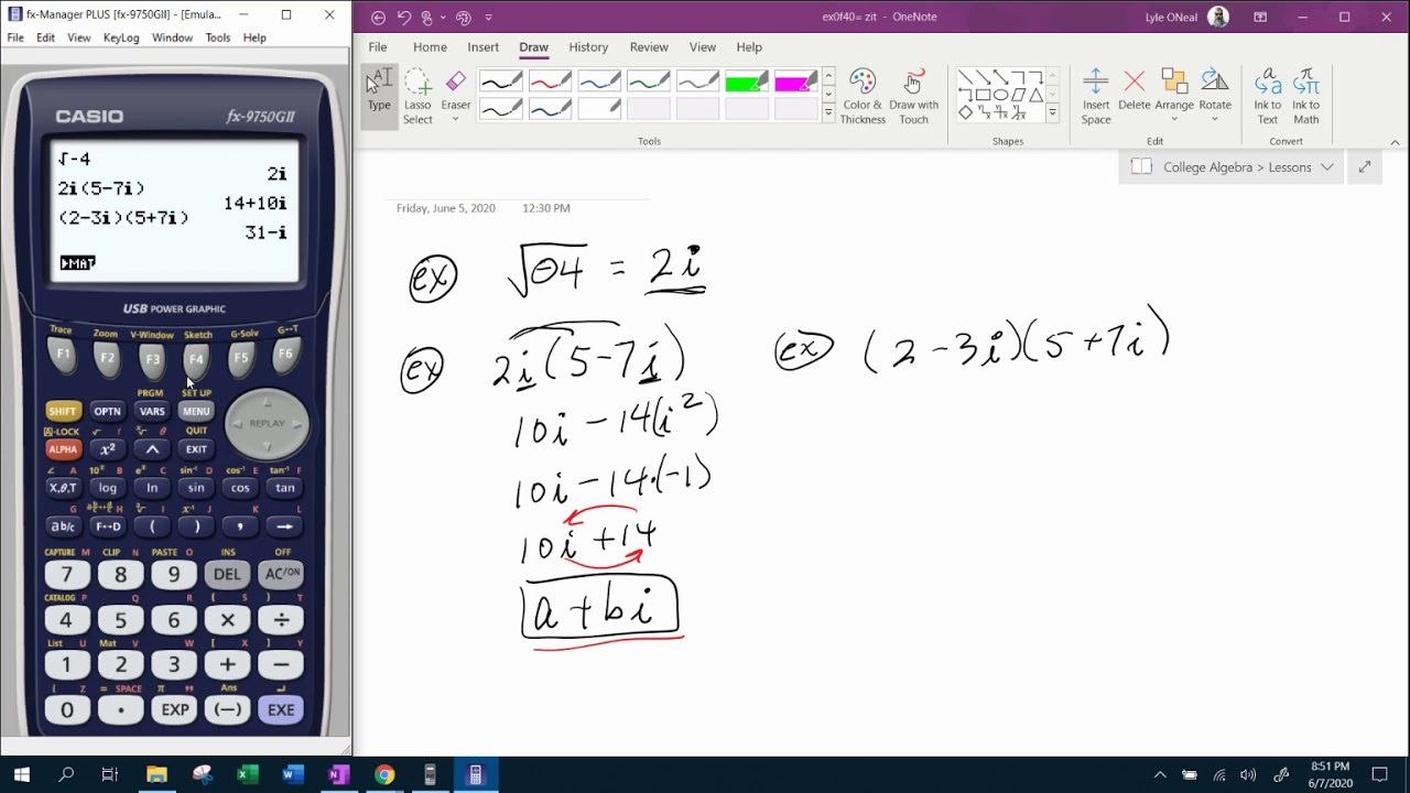 Complex Numbers: the Casio fx-9750GII vs. the Casio fx-991EX CLASSWIZ