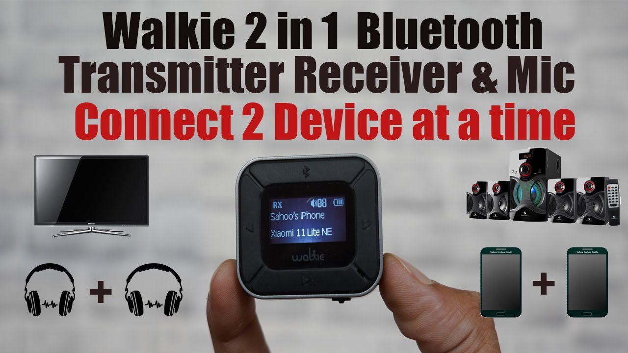 Walkie 2 in 1 LCD Display Bluetooth Transmitter Receiver & Mic | Best Budget BT Transmitter Receiver