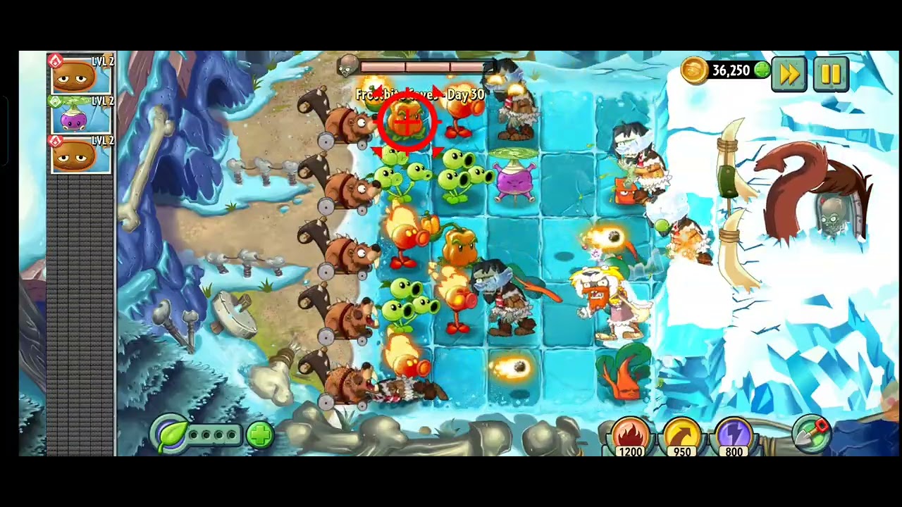Plants vs zombies 2 | Frostbite Caves Day 30 | Fight Dr. Zomboss