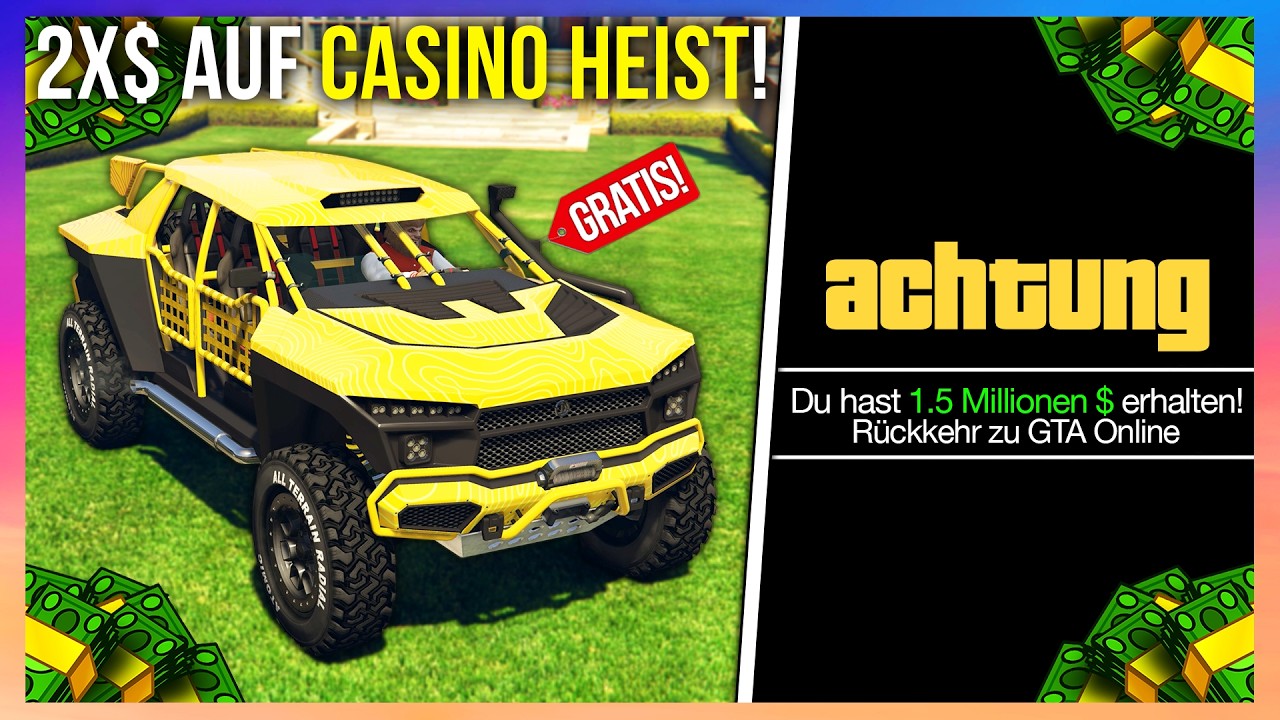 Neue GTA Eventwoche! 1.500.000$ GESCHENKT, gratis Spielhalle & 2x$ Casino Heist!