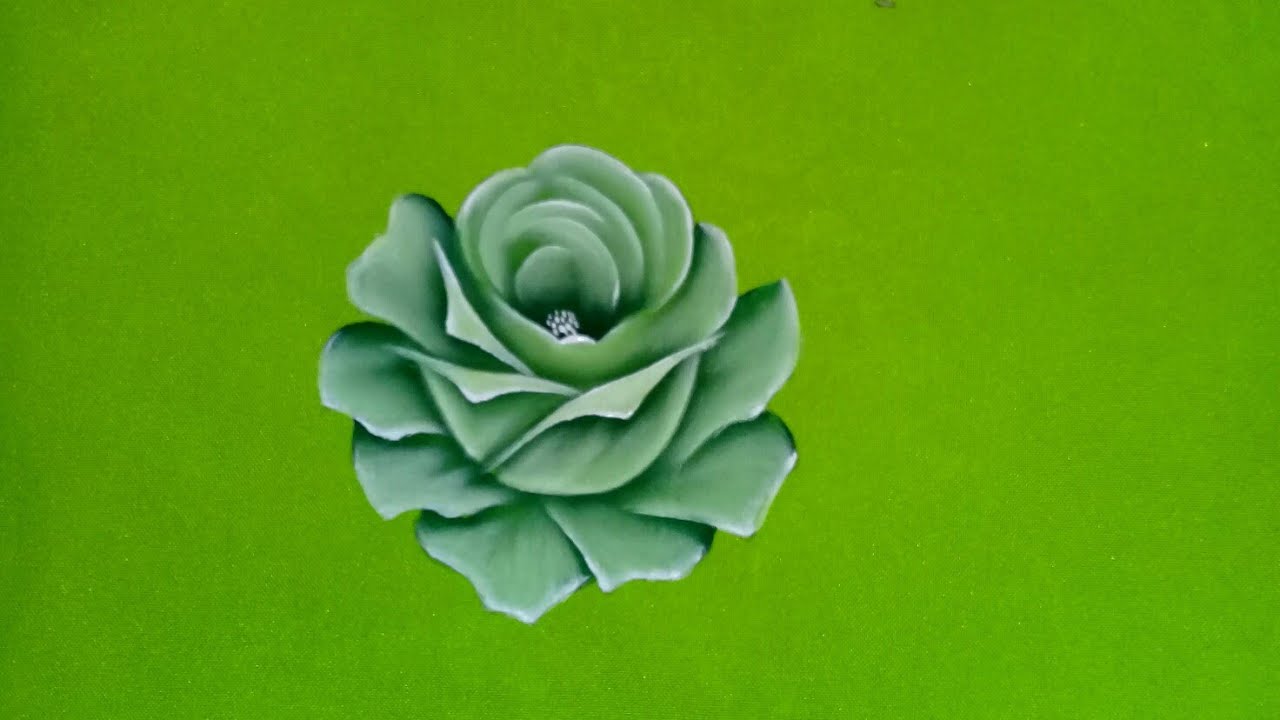 Pintura de rosa  no tecido Oxford verde   super prático👍👍