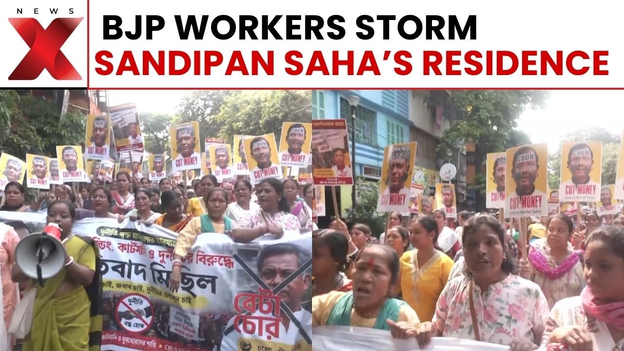 Kolkata Protest: BJP Workers Demonstrate Outside Sandipan Saha&rsquo;s Residence | NewsX