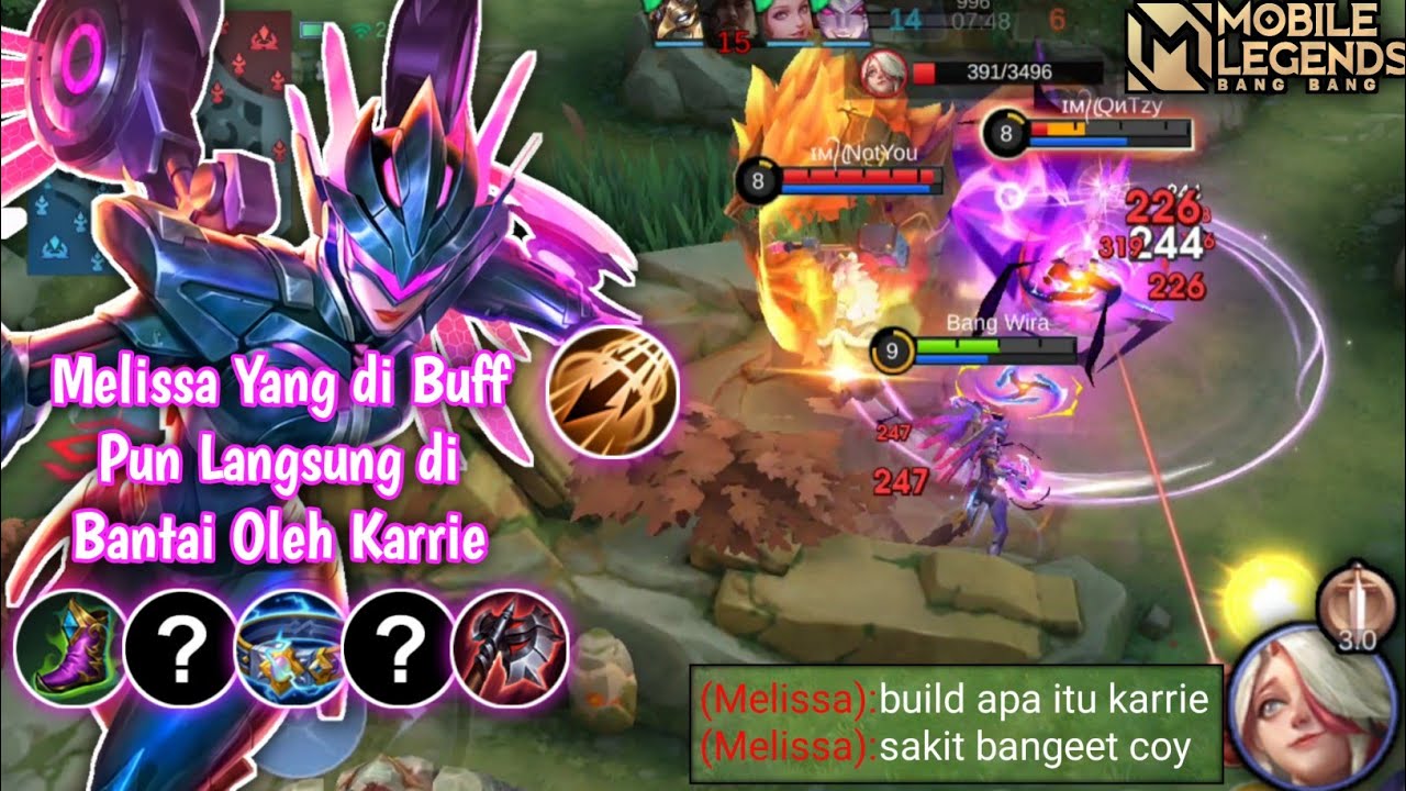 SUNGGUH DILUAR NALAR KALAU KARRIE PAKAI ITEM INI ! MELISSA PUN LANGSUNG DISIKSA HABIS HABISAN - MLBB