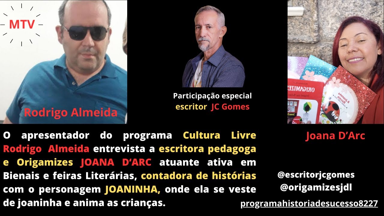 Programa Cultura de Todos Nós entrevista a Origamista  e escritora Joana D'arc