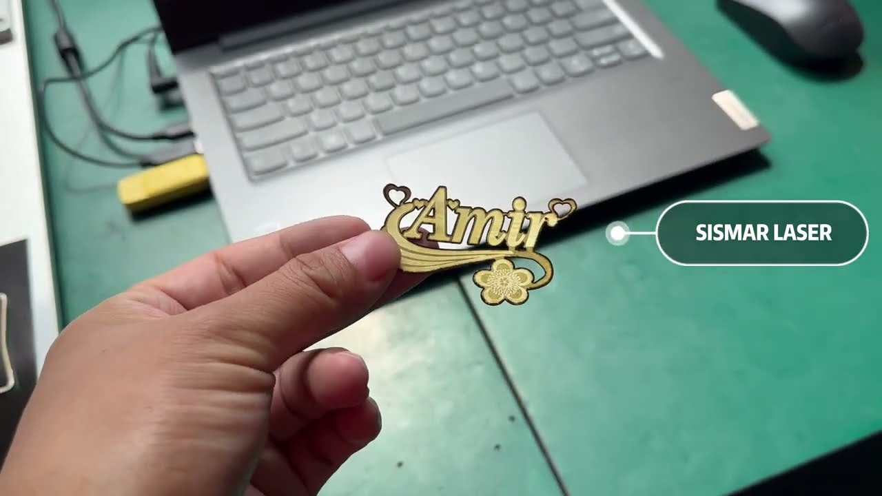 Laser Cutting Name necklace by 50W 60W 100W laser | Jewelry design laser engraving cutting