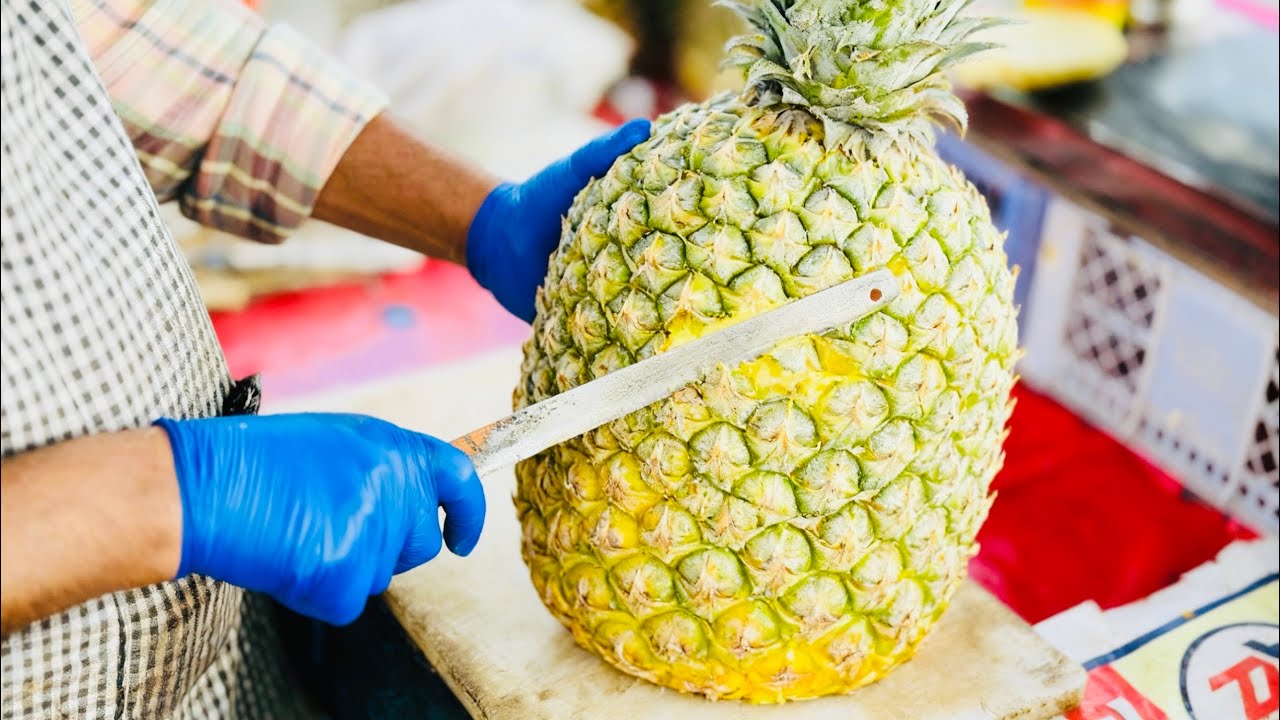FRUIT NINJA of BIG PINEAPPLE | Amazing Fruits Cutting Skills | Indian Street Food In 2026