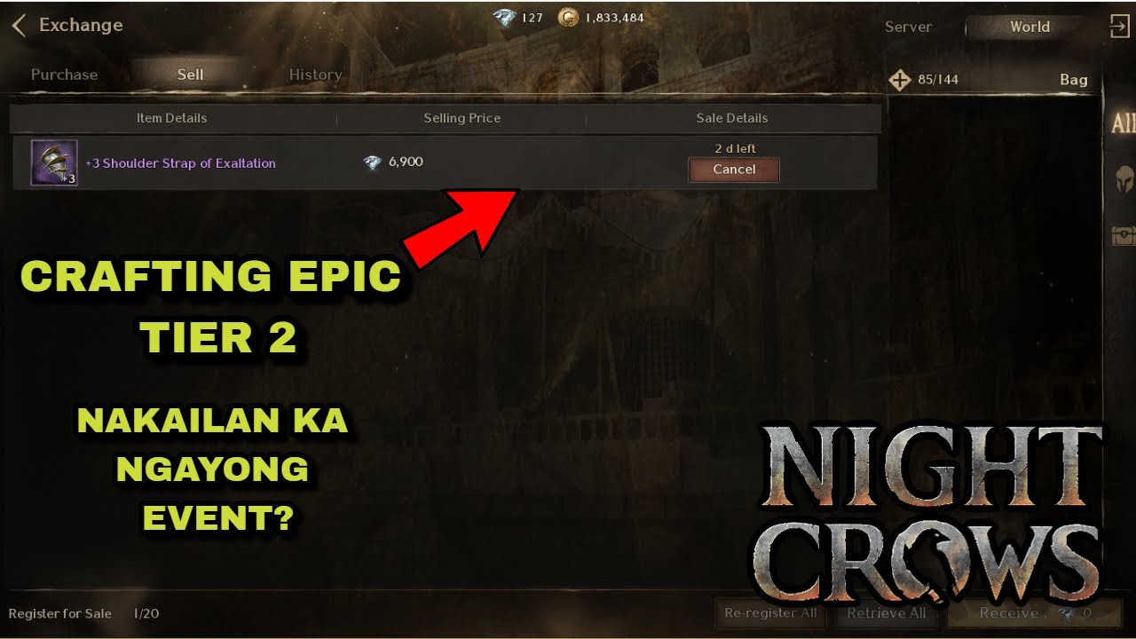 NIGHT CROWS - CRAFTING TIER 2 EPIC ILAN NAGAWA MO?