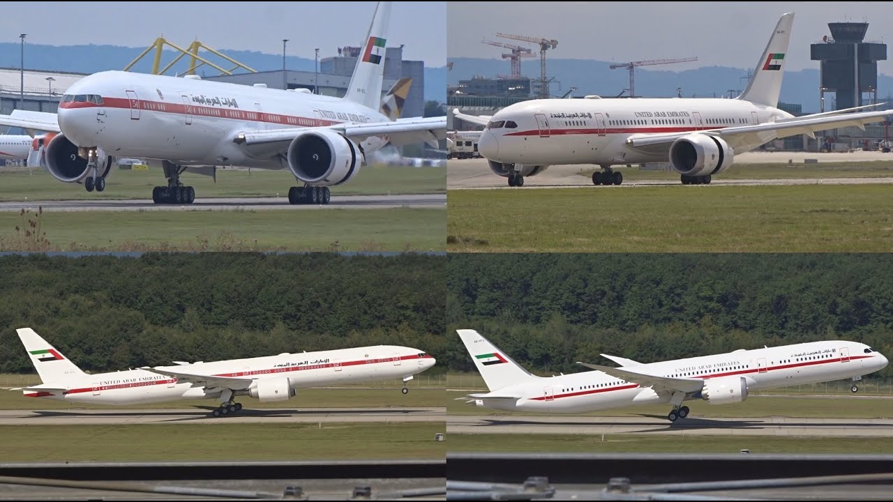 UAE RUSH ! B777 + 2x B787 in action at Geneva/GVA/LSGG