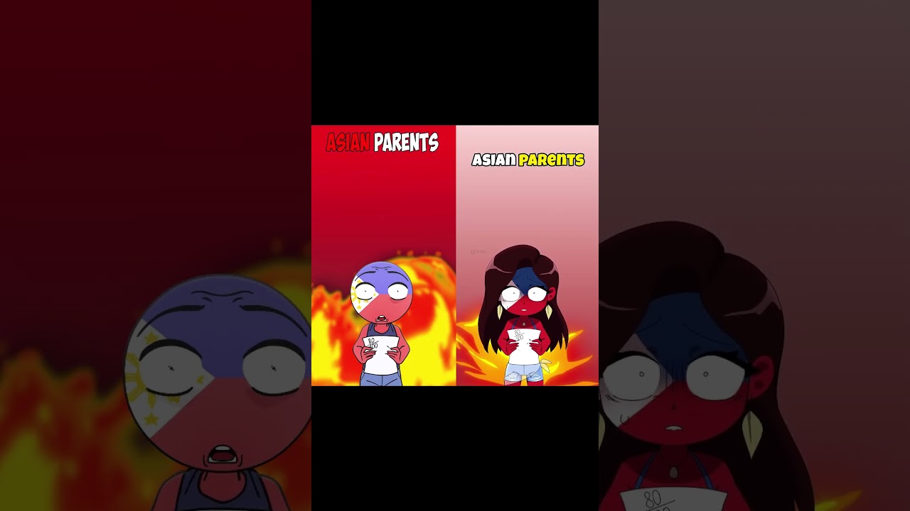 WESTERN PARENTS VS ASIAN PARENTS ☠️ #countryhumans