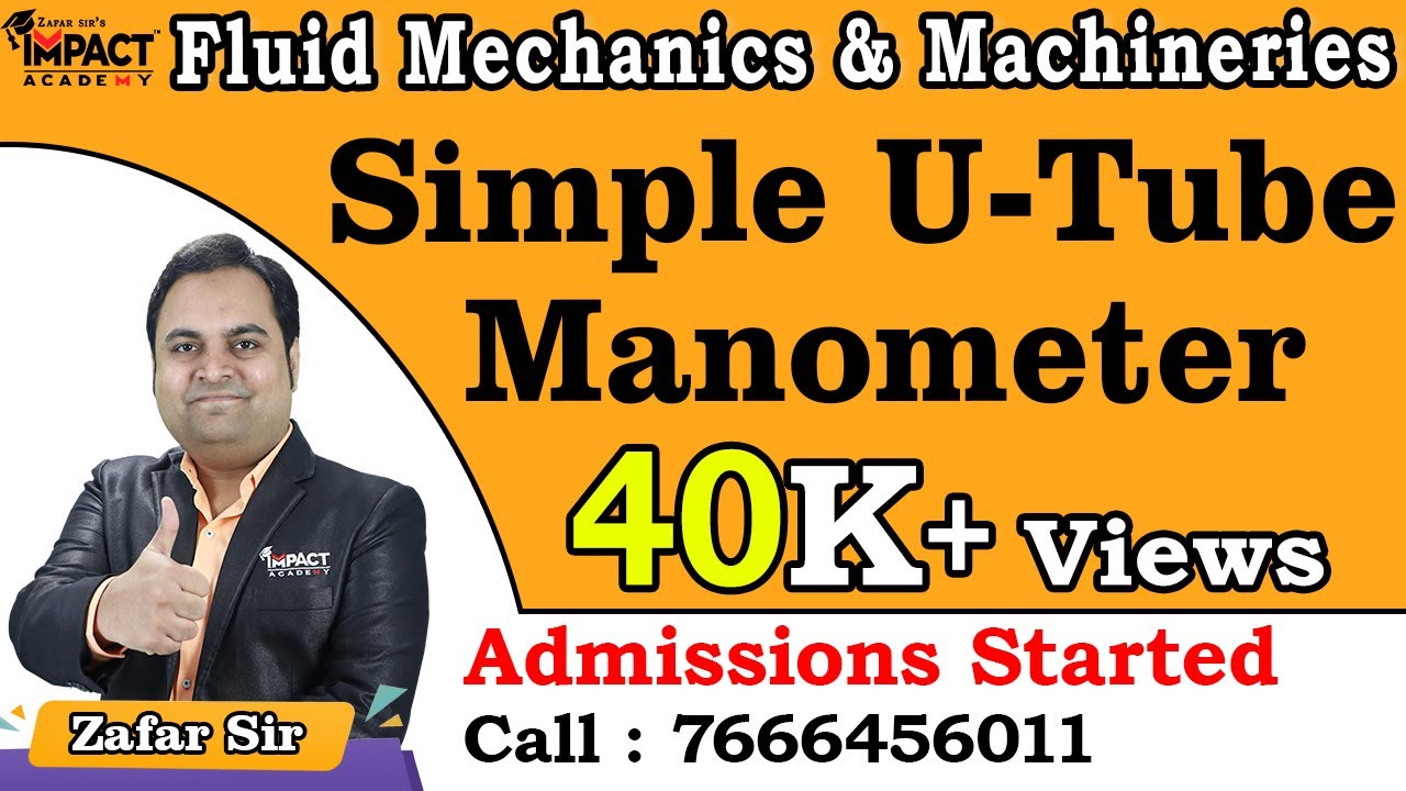 Simple U-Tube Manometer | Fluid Mechanics & Machineries | #zafarsir #freeengineeringcourses #Free