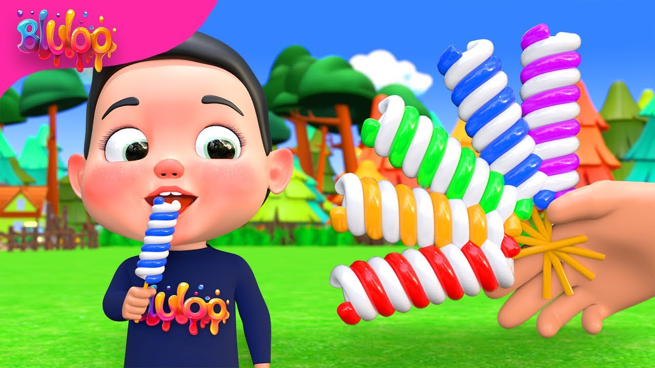 lollipops finger family song nursery rhymes | BluLoo Nursery Rhymes & Kids Songs