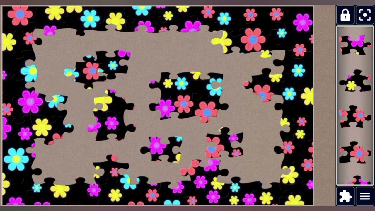 Black Canvas with Colorful Flowers 🌸🏵️💮🧩 vibrant jigsaw puzzle 🧩//@jigsawpuzzle45