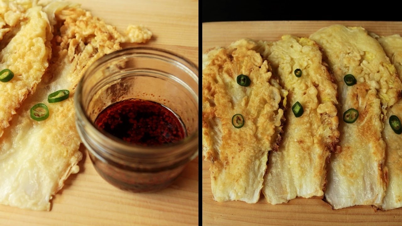 Korean napa cabbage pancake, Baechujeon | 배추전
