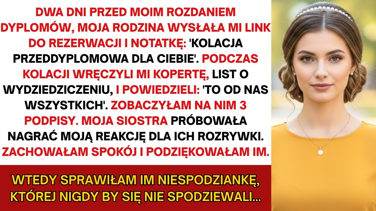 Dwa dni przed moją maturą rodzina wręczyła mi list o wydziedziczeniu „od nas wszystkich”. Aż... i...