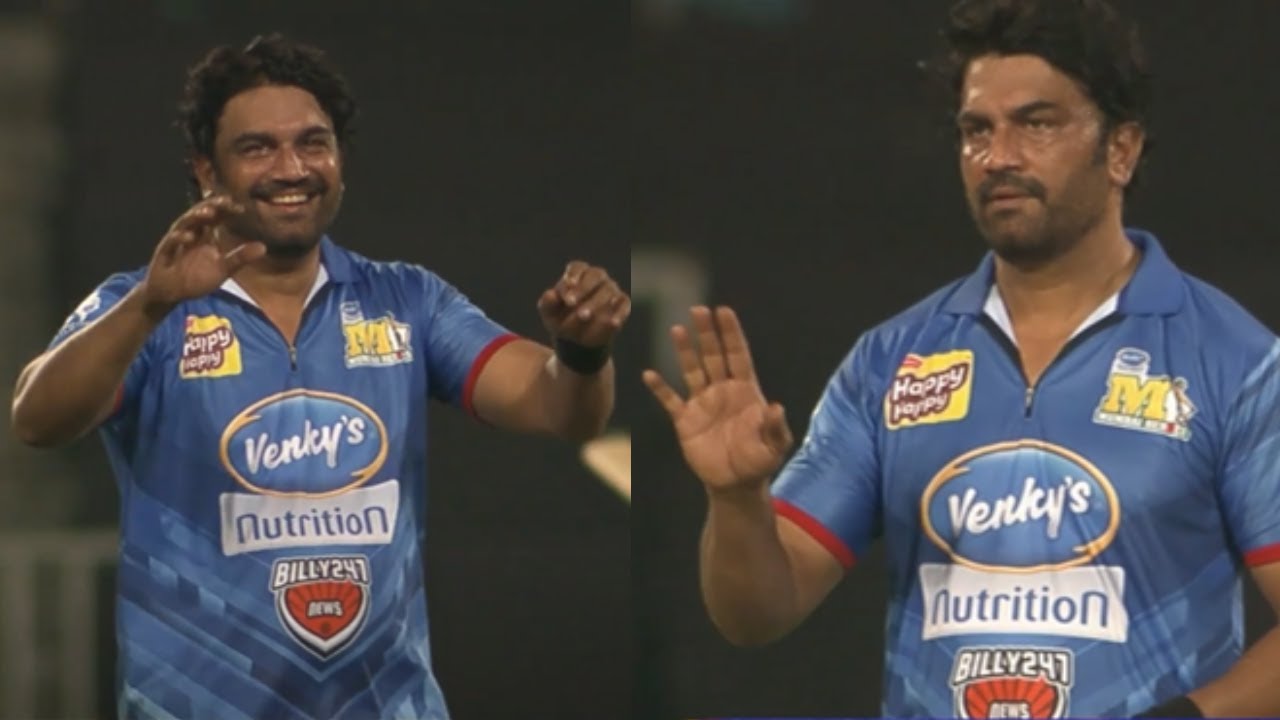 Sharad Kelkar celebrating his wicket in the first over vs Kerala Strikers | Mumbai Heroes | CCL