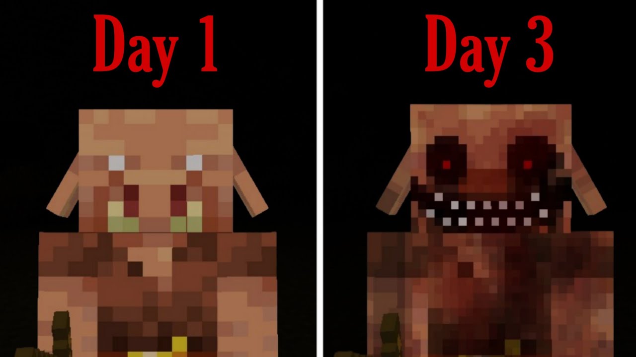 If you keep a Piglin in overworld for 3 days, He will turn into a Demon! (Bedrock Creepypasta)