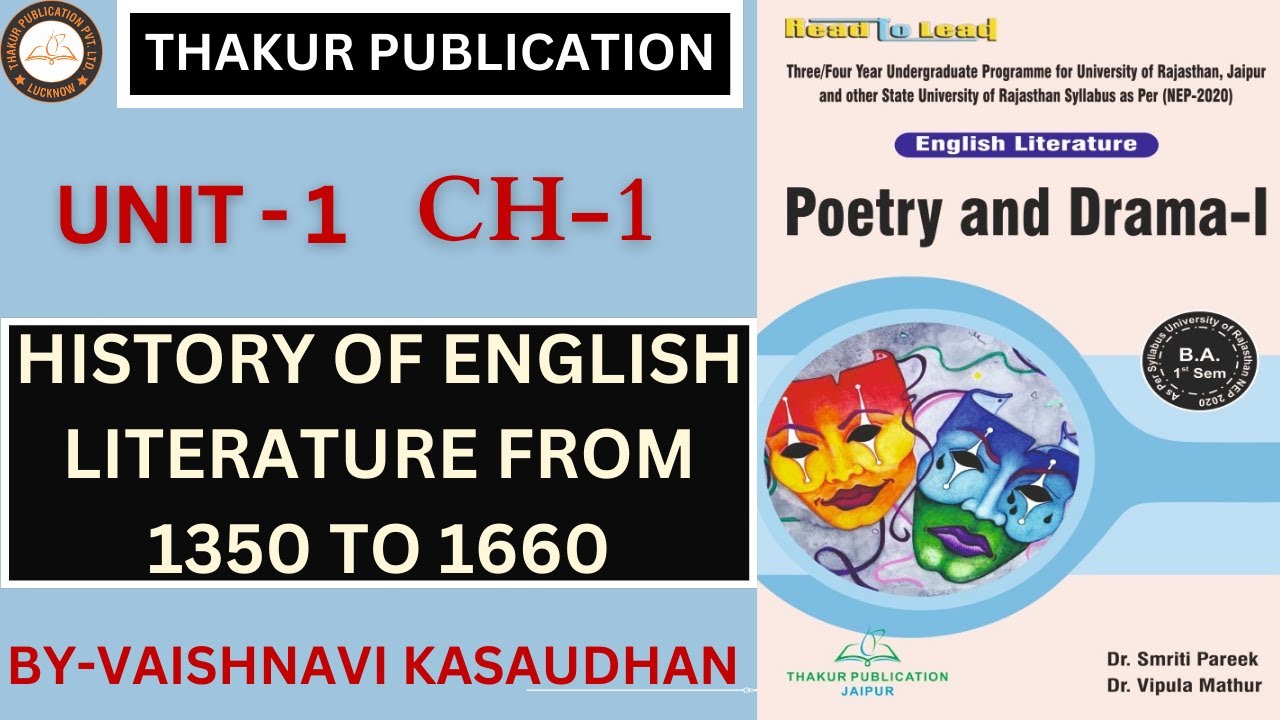 History of English Literature | Poetry and Drama | English | Unit 1 Chapter 1 | BA 1st Sem | UOR